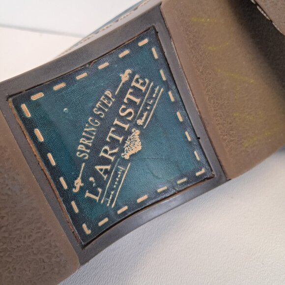 Spring Step L'Artiste Teal Chino Clogs Leather Mules Size 41 - Picture 13 of 14